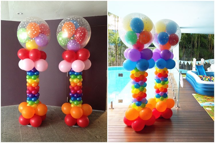 Πολύχρωμες Κολώνες με Μπαλόνια